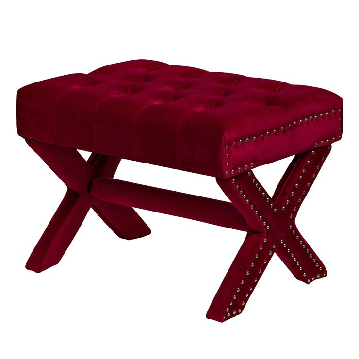 Пуф X Bench Capitone Ruby Бургундский красный Пуф X Bench Capitone Ruby Бургундский красный в Липецке | Loft Concept