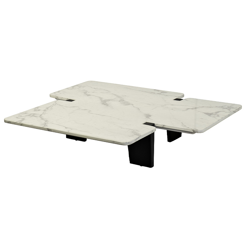 Кофейный стол Lewys Marble Coffee Table Белый Мрамор Bianco Коричневый в Липецке | Loft Concept 