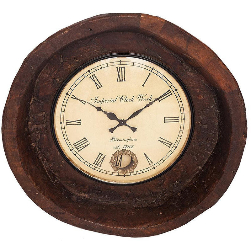 Часы Antique Indian Mango Tree Clock Коричневый Часы Antique Indian Mango Tree Clock Коричневый в Липецке | Loft Concept