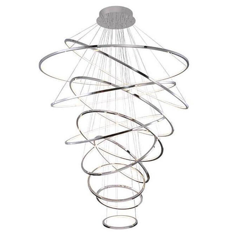 Люстра Композиция из 11 колец Ring Horizontal Chandelier Chrome Хром Люстра Композиция из 11 колец Ring Horizontal Chandelier Chrome Хром в Липецке | Loft Concept