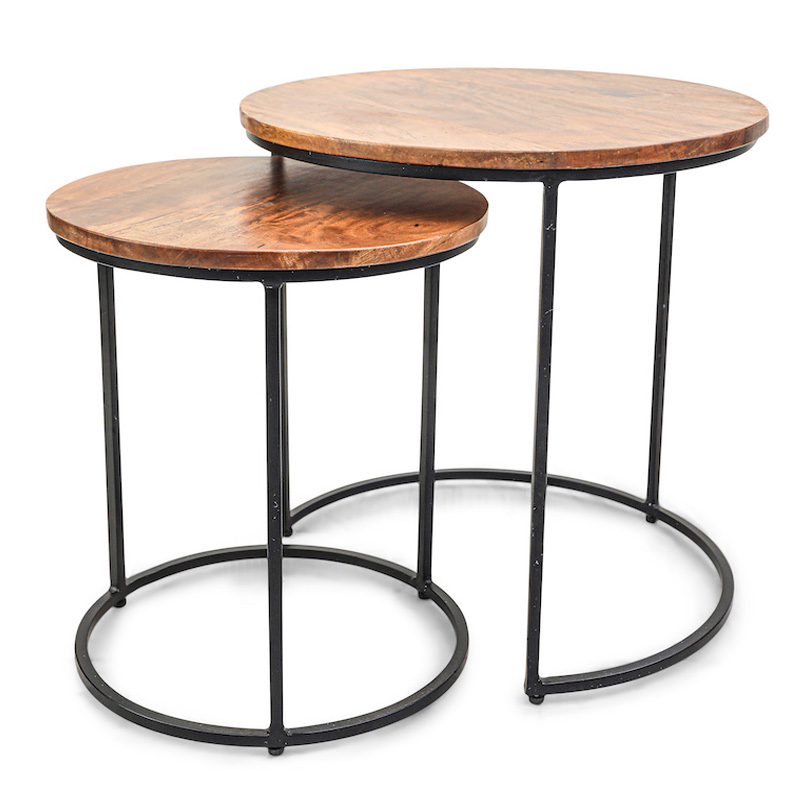 Комплект приставных столов Stafford Table darker Черный Коричневый Комплект приставных столов Stafford Table darker Черный Коричневый в Липецке | Loft Concept