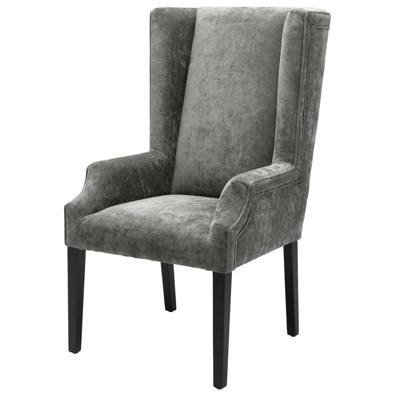 Стул Eichholtz Dining Chair Tempio grey Серый Черный Стул Eichholtz Dining Chair Tempio grey Серый Черный в Липецке | Loft Concept