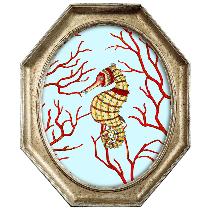 Картина Seahorse in Coral Мульти Золотой Картина Seahorse in Coral Мульти Золотой в Липецке | Loft Concept