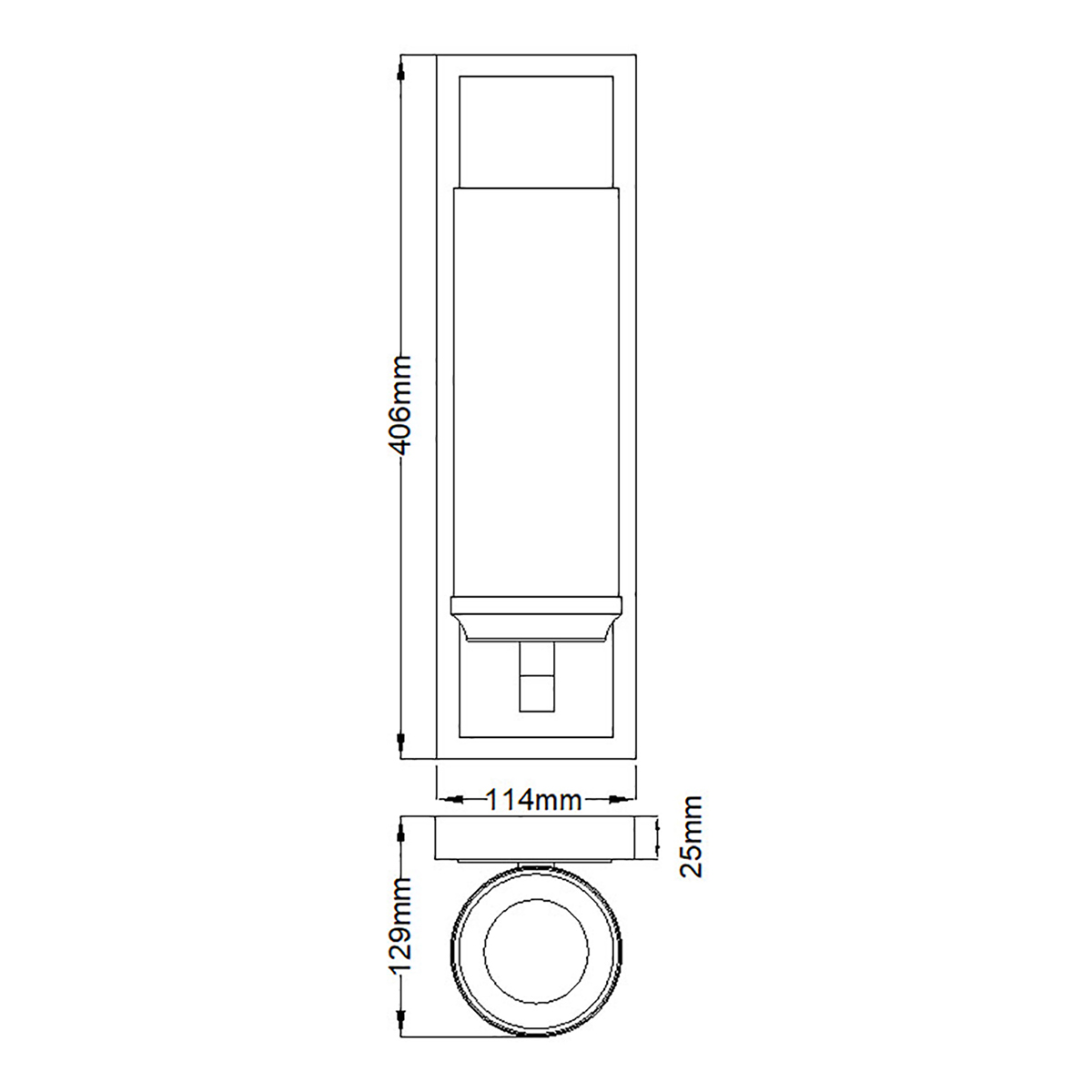 Бра для ванных комнат с белым цилиндрическим плафоном на прямоугольном основании цвета хром Feiss в Липецке