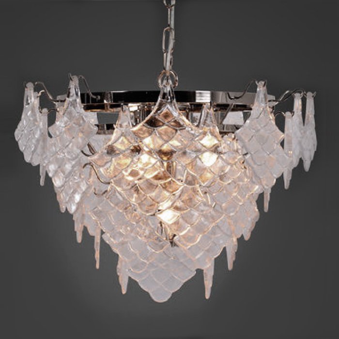 Люстра Glass Scales Хром Прозрачное Стекло Люстра Glass Scales Хром Прозрачное Стекло в Липецке | Loft Concept