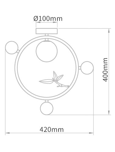 Потолочный светильник Metal Wood Ring Leaf Потолочный светильник Metal Wood Ring Leaf в Липецке