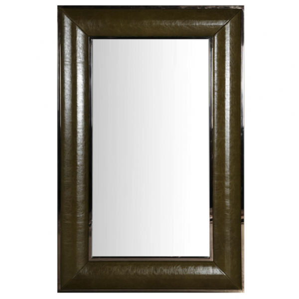 Зеркало настенное Leather Lux Mirror Square Oliva Оливковый Зеркало настенное Leather Lux Mirror Square Oliva Оливковый в Липецке | Loft Concept