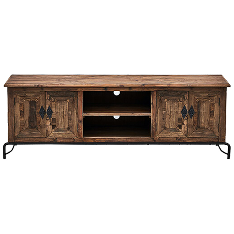 Комод длинный в стиле лофт Ennio Wood Commode Коричневый Черный Комод длинный в стиле лофт Ennio Wood Commode Коричневый Черный в Липецке | Loft Concept