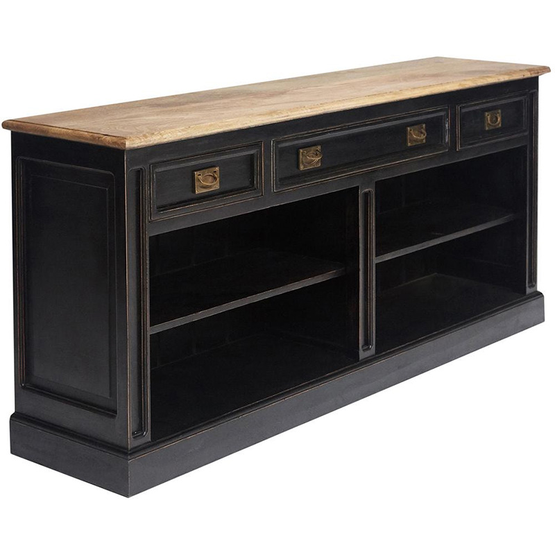 Комод с 3-мя ящиками Provence Sylvie stand Черный Древесина Комод с 3-мя ящиками Provence Sylvie stand Черный Древесина в Липецке | Loft Concept