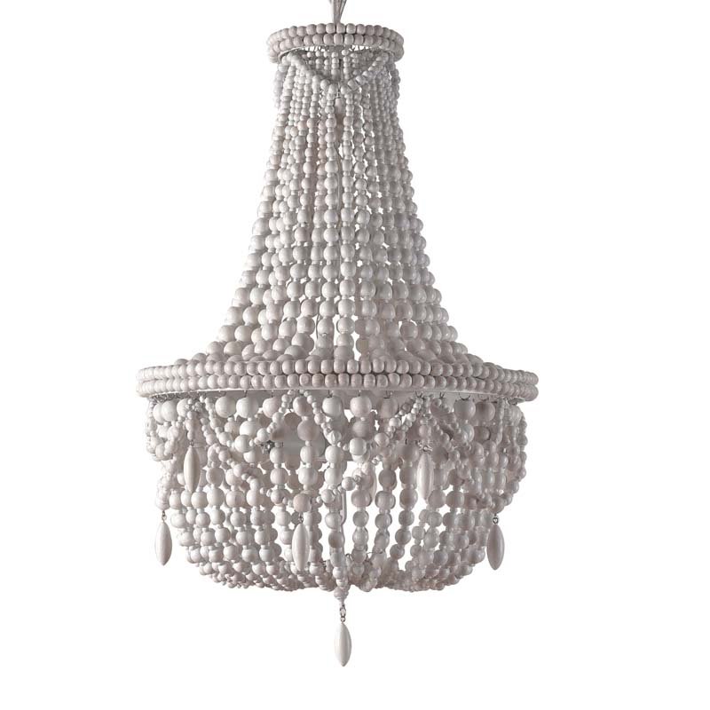 Люстра RH Anselme White Wood Large Chandelier Белый Люстра RH Anselme White Wood Large Chandelier Белый в Липецке | Loft Concept