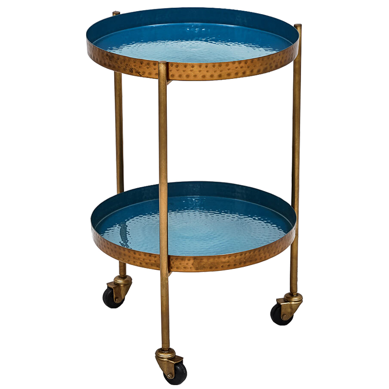 Приставной стол Reina Side Table Морская синь Латунь Приставной стол Reina Side Table Морская синь Латунь в Липецке | Loft Concept