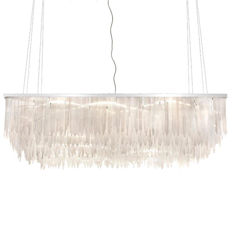 Люстра LAMP SELENITE RECT chromium 160 Прозрачный белый Хром Люстра LAMP SELENITE RECT chromium 160 Прозрачный белый Хром в Липецке | Loft Concept
