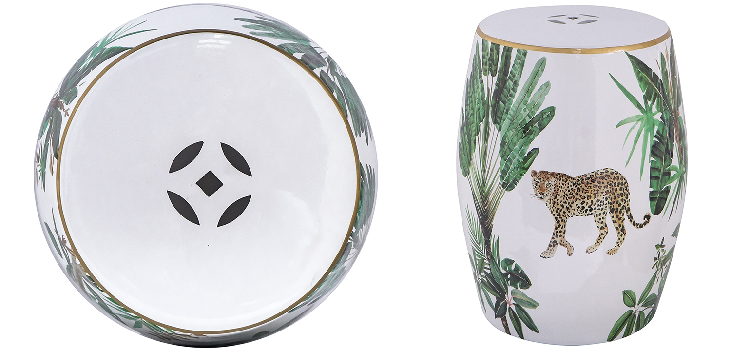 Керамический табурет Tropical Leopard - фото