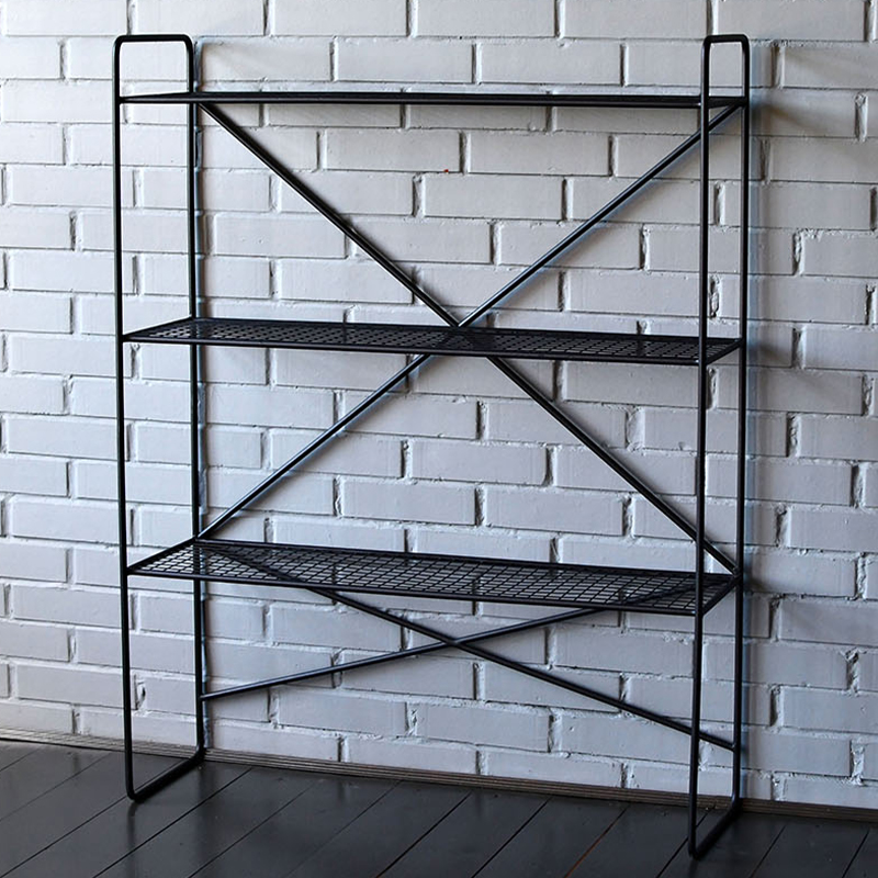 Стеллаж Ridley Black Industrial Metal Rust Rack Черный Стеллаж Ridley Black Industrial Metal Rust Rack Черный в Липецке | Loft Concept