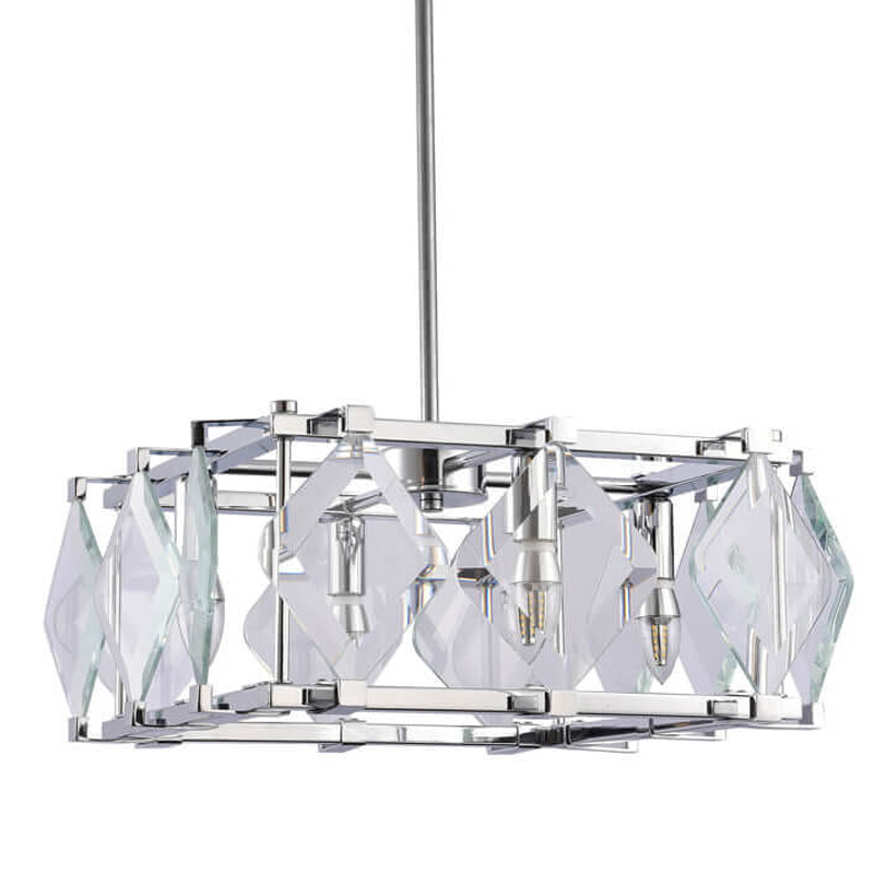 Люстра Glass Rhombus Lighting square Хром Люстра Glass Rhombus Lighting square Хром в Липецке | Loft Concept