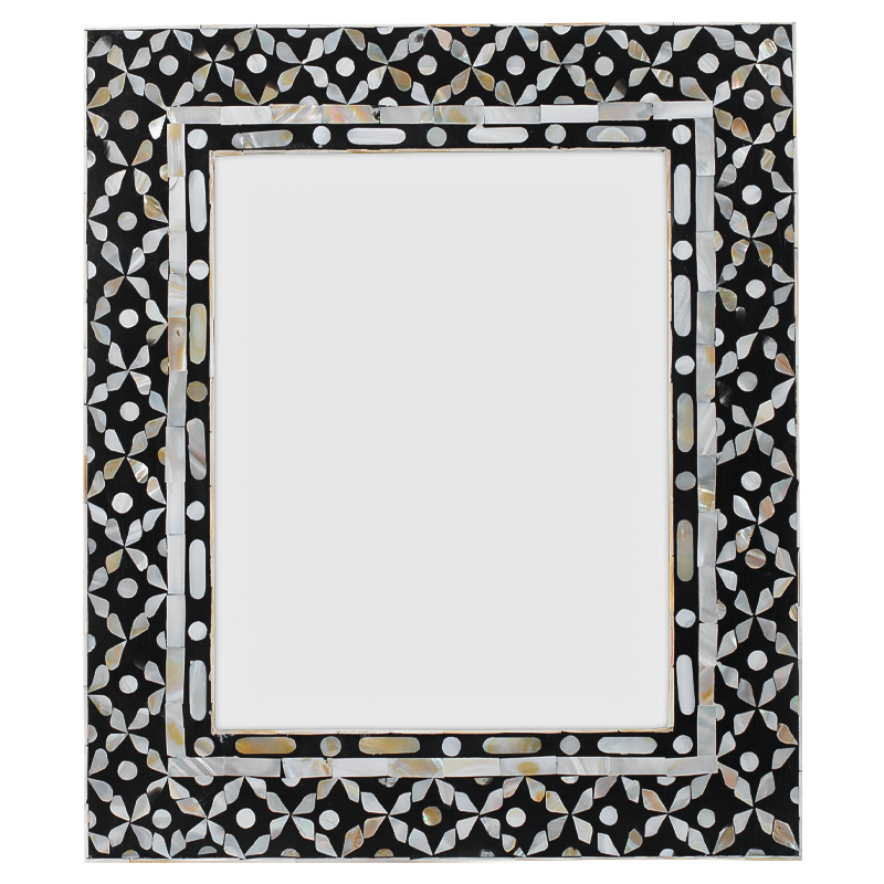 Рама для фото Bone Inlay Pearl Black L Черно-белый Перламутровый Рама для фото Bone Inlay Pearl Black L Черно-белый Перламутровый в Липецке | Loft Concept