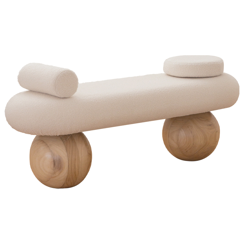 Банкетка Jemima Wooden Forms Bench Бежевый Коричневый Банкетка Jemima Wooden Forms Bench Бежевый Коричневый в Липецке | Loft Concept