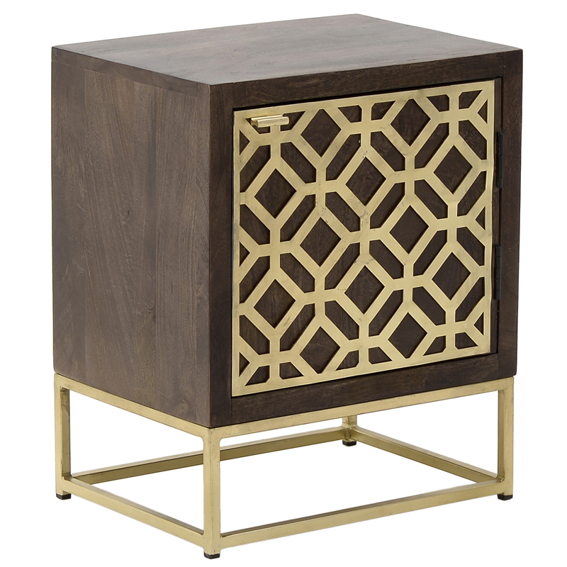 Тумба Iver Nightstand Золотой Коричневый Тумба Iver Nightstand Золотой Коричневый в Липецке | Loft Concept