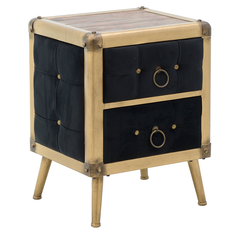 Тумба Jokum Nightstand Золотой Черный Тумба Jokum Nightstand Золотой Черный в Липецке | Loft Concept