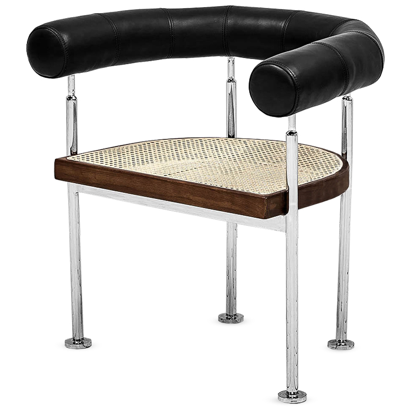 Стул Philibe Stool Черный Коричневый Хром Бежевый Стул Philibe Stool Черный Коричневый Хром Бежевый в Липецке | Loft Concept