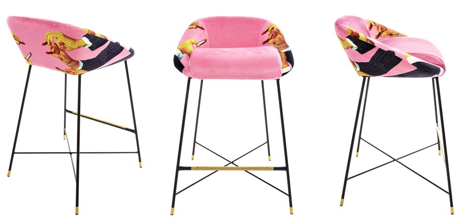 Барный стул Seletti High Stool Pink Lipsticks Барный стул Seletti High Stool Pink Lipsticks - Loft-Concept в Липецке