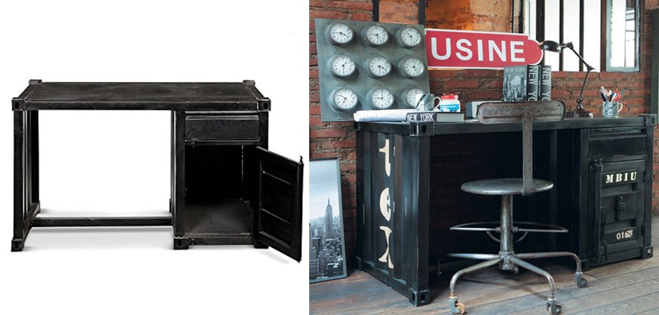 Письменный стол Metal Sea Container Desk Письменный стол Metal Sea Container Desk - Loft-Concept в Липецке