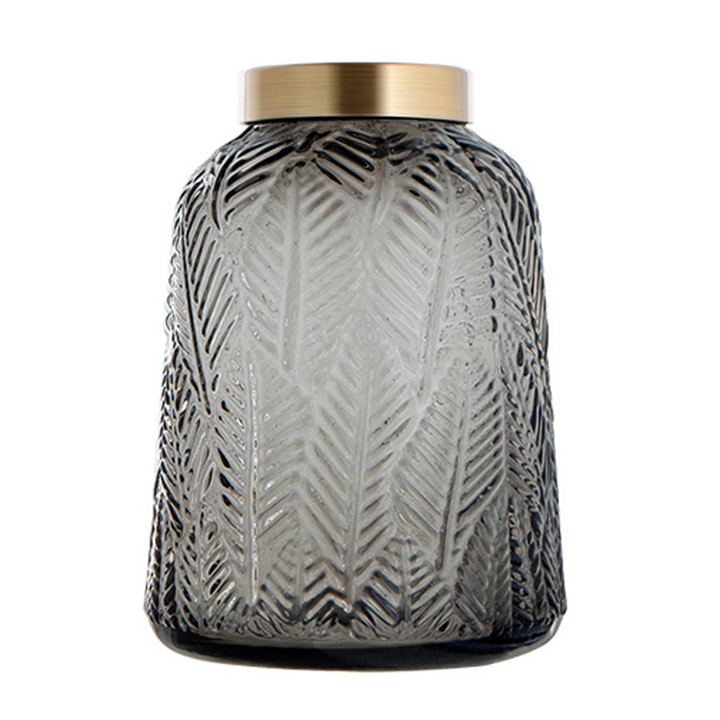 Ваза Grey Vase Golden Throat high Серый Глянцевое золото Ваза Grey Vase Golden Throat high Серый Глянцевое золото в Липецке | Loft Concept