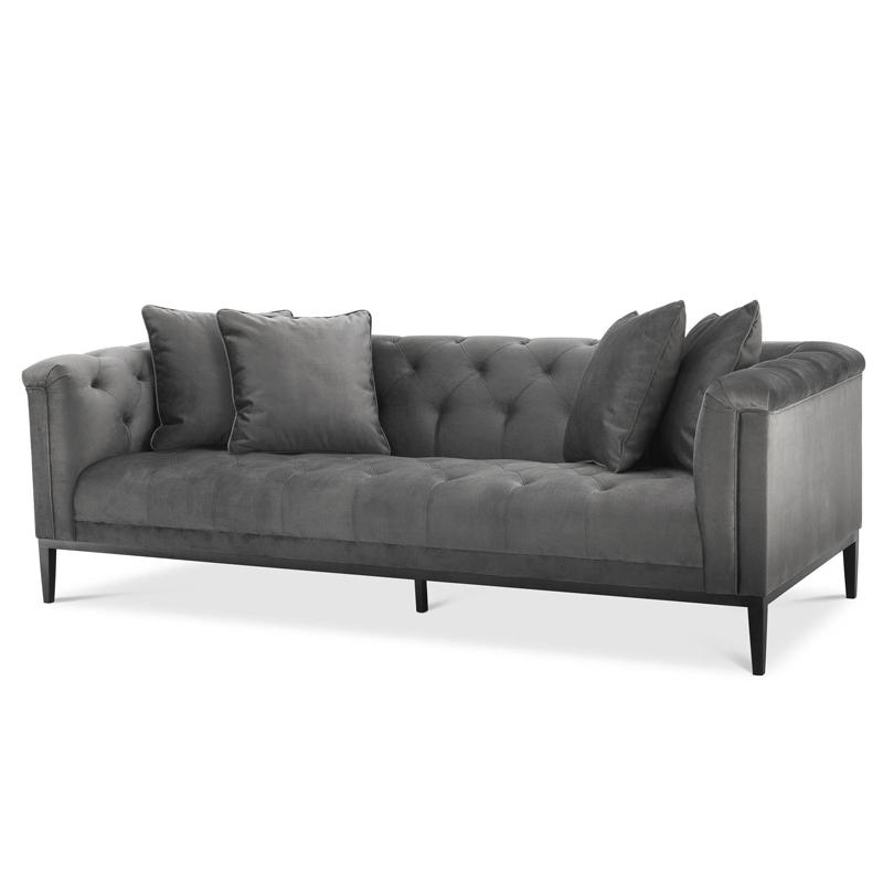 Диван Eichholtz Sofa Cesare Grey Серый Темная бронза Диван Eichholtz Sofa Cesare Grey Серый Темная бронза в Липецке | Loft Concept