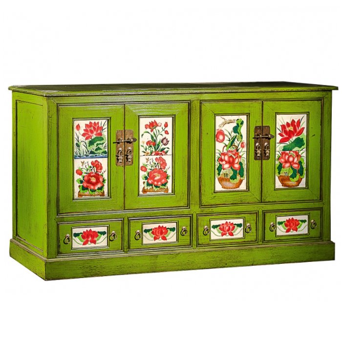 Китайский комод Rustic Cupboard Зеленый Зеленый Китайский комод Rustic Cupboard Зеленый Зеленый в Липецке | Loft Concept