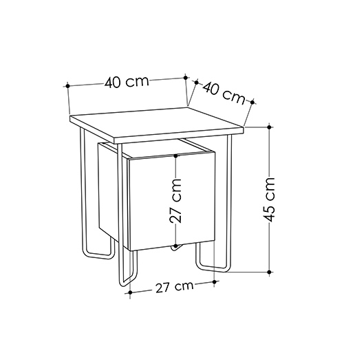 Прикроватная тумба белого цвета с дверцей ACRES NIGHTSTAND WHITE в Липецке
