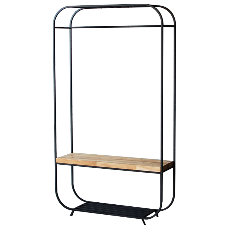 Рейл Hardin Industrial Metal Rust Clothes Rail Черный Светлый дуб Рейл Hardin Industrial Metal Rust Clothes Rail Черный Светлый дуб в Липецке | Loft Concept