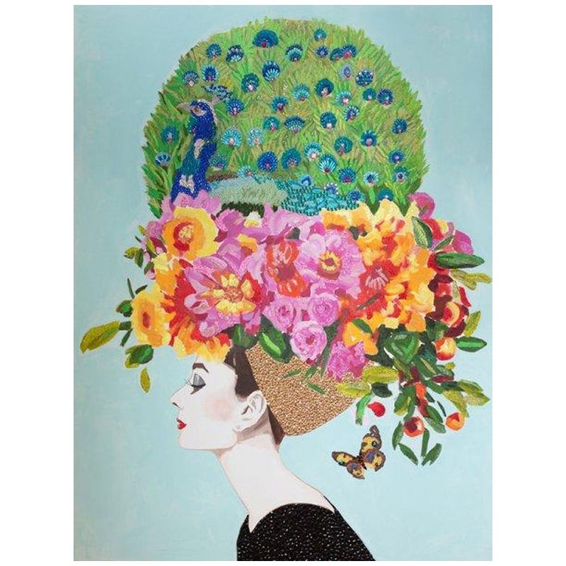 Картина Audrey with Floral Bouquet and Peacock Headdress Мульти Картина Audrey with Floral Bouquet and Peacock Headdress Мульти в Липецке | Loft Concept