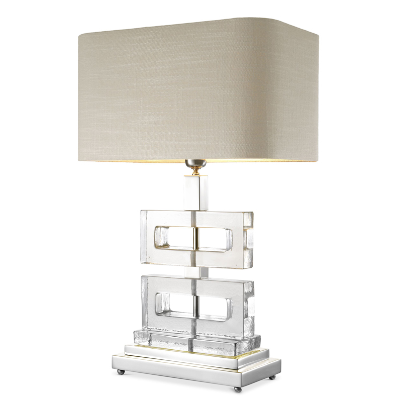 Настольная лампа Eichholtz Table Lamp Umbria Прозрачный Никель Бежево-серый Настольная лампа Eichholtz Table Lamp Umbria Прозрачный Никель Бежево-серый в Липецке | Loft Concept