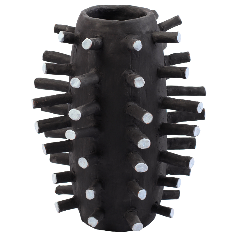 Ваза Shany Round Spikes Vase Черный Светло-голубой Ваза Shany Round Spikes Vase Черный Светло-голубой в Липецке | Loft Concept