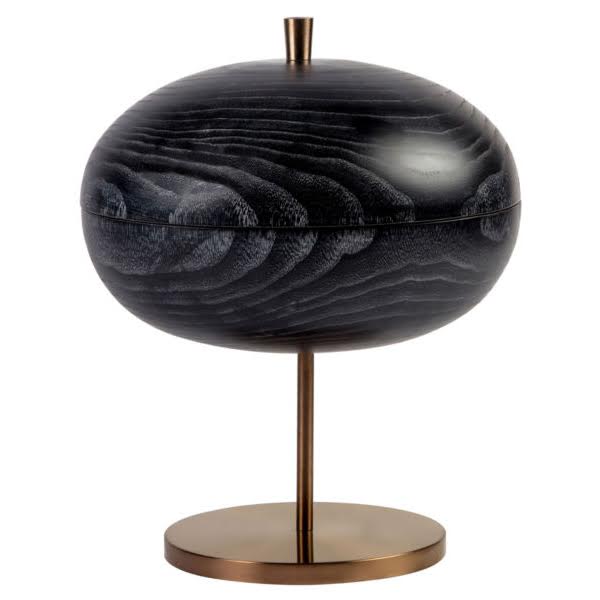 Черная чаша с крышкой Black Bowl Wood Золотой Черный Черная чаша с крышкой Black Bowl Wood Золотой Черный в Липецке | Loft Concept
