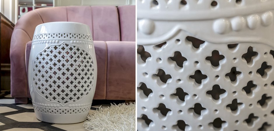 Керамический табурет Quatrefoil Garden Stool - White Керамический табурет Quatrefoil Garden Stool - White - Loft-Concept в Липецке