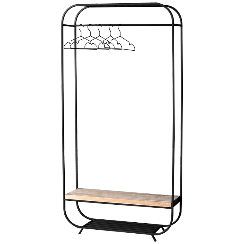 Рейл Tevin Industrial Metal Rust Clothes Rail Черный Светлый дуб Рейл Tevin Industrial Metal Rust Clothes Rail Черный Светлый дуб в Липецке | Loft Concept