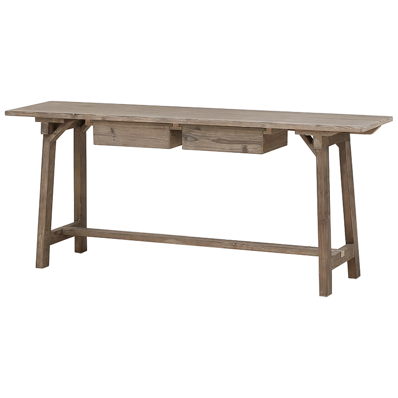 Консоль деревянная с ящиками Wood Jordan Console Table Коричневый Консоль деревянная с ящиками Wood Jordan Console Table Коричневый в Липецке | Loft Concept