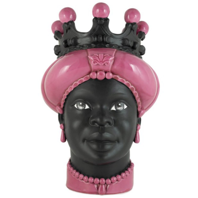 Ваза VASE MORO LADY CROWN DARK pink Черный Розовый Ваза VASE MORO LADY CROWN DARK pink Черный Розовый в Липецке | Loft Concept