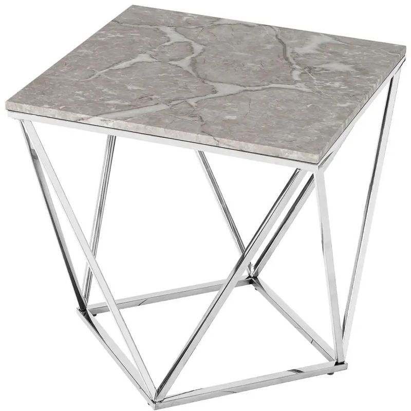 Приставной стол Kovaldzhi Collection Frame Geometry Silver Бежево-серый Белый Мрамор Bianco Серебряный Приставной стол Kovaldzhi Collection Frame Geometry Silver Бежево-серый Белый Мрамор Bianco Серебряный в Липецке | Loft Concept