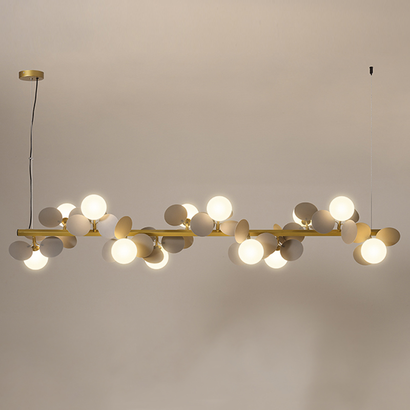 Люстра MATISSE Chandelier Line Золотой Белый Светло-серый Люстра MATISSE Chandelier Line Золотой Белый Светло-серый в Липецке | Loft Concept