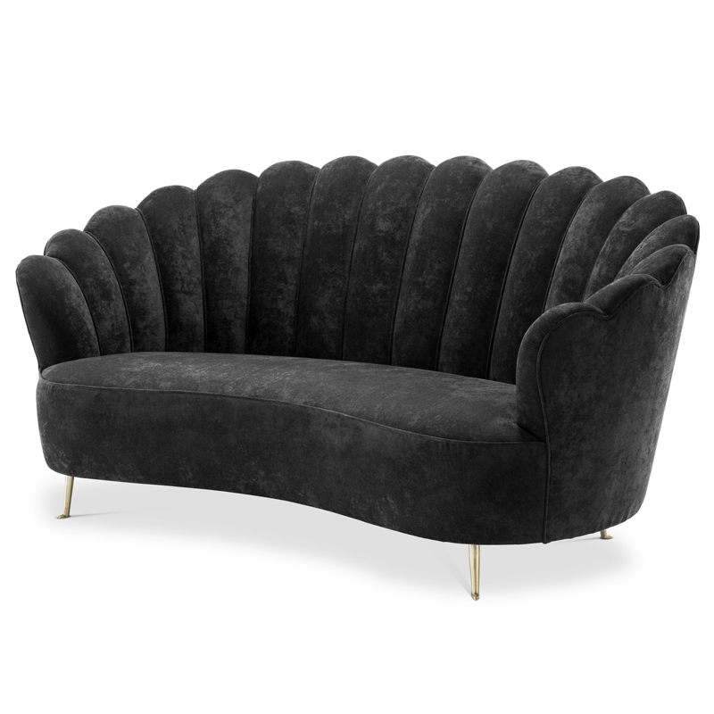 Диван Eichholtz Sofa Messina Black Черный Латунь Диван Eichholtz Sofa Messina Black Черный Латунь в Липецке | Loft Concept