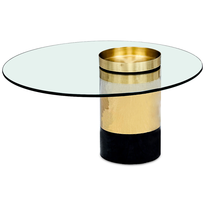 Кофейный стол Desi Coffee Table Латунь Прозрачный Черный Кофейный стол Desi Coffee Table Латунь Прозрачный Черный в Липецке | Loft Concept