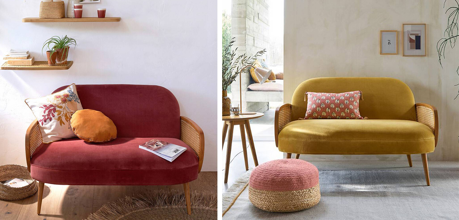 Диван Morten Wicker Sofa Горчичный - фото №2