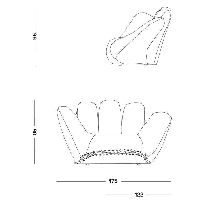 Дизайнерское кожаное кресло в форме руки Poltronova Joe Whip Armchair Дизайнерское кожаное кресло в форме руки Poltronova Joe Whip Armchair в Липецке