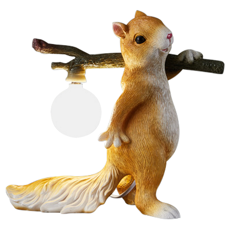 Настольная лампа для детской Белка с веткой Squirrel Table Lamp Коричневый Карамель Настольная лампа для детской Белка с веткой Squirrel Table Lamp Коричневый Карамель в Липецке | Loft Concept