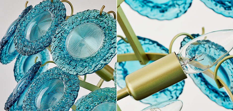 Люстра Blue Glass disk Chandelier Люстра Blue Glass disk Chandelier - Loft-Concept в Липецке