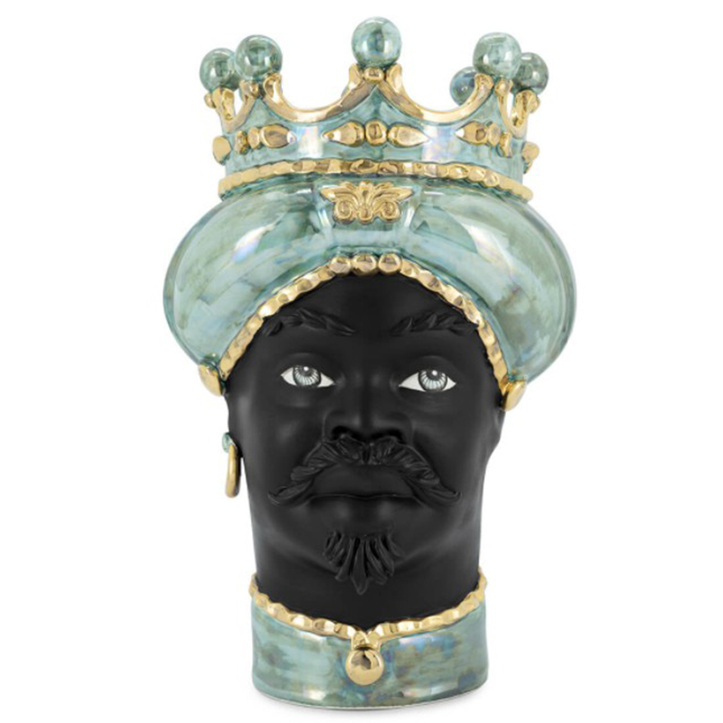 Ваза VASE MORO MAN MED. MOP green Черный Прозрачный зеленый Золотой Ваза VASE MORO MAN MED. MOP green Черный Прозрачный зеленый Золотой в Липецке | Loft Concept