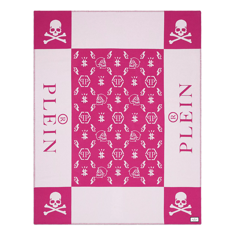 Плед Philipp Plein Plaid Cashmere Skull Pink Розовый Белый Плед Philipp Plein Plaid Cashmere Skull Pink Розовый Белый в Липецке | Loft Concept