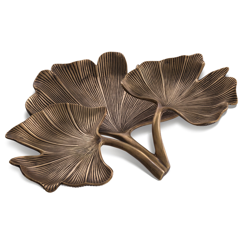 Поднос Eichholtz Tray Ginkgo Винтажная латунь Поднос Eichholtz Tray Ginkgo Винтажная латунь в Липецке | Loft Concept